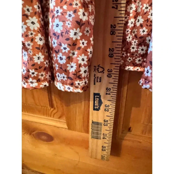 Alter'd State satin feel mini dress S ditzy floral Fall Chic faux wrap - Picture 8 of 8